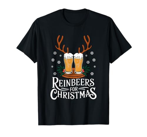 Reinbeers For Christmas Puns Funny Rindeer Beer Entusiasta Camiseta