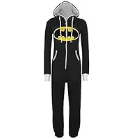 Tara Unisex Costume Jumpsuit Batman Onesies Zip Hooded Superheroes Pyjamas Pajamas Batman S