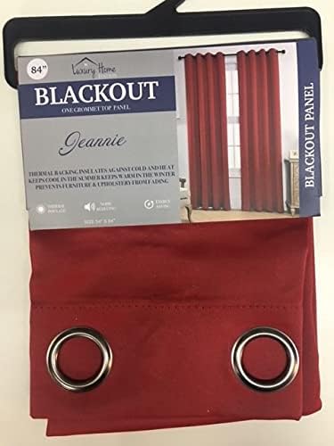 Set of 2 Jeannie Blackout Curtain Panels, Energy Saving, Blocks Noise (Red, 63 Long)