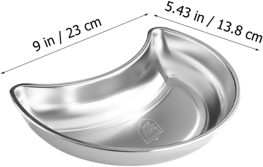 Crescent Shape Serving Tray Stainless Steel Moon Plate Pastry Plate Storage Tray for Dried Fruit Candy Easy Clean image 2