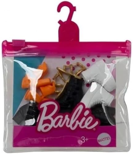 Miniatura 2 de Barbie Paquete de accesorios para zapatos – 10 pares de zapatos de muñeca | Mezcla de tacones, botas y zapatos planos | Se adapta a la mayoría de