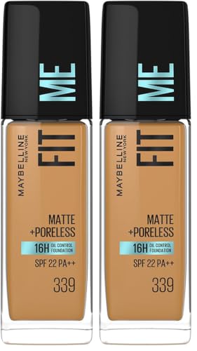 Image of Maybelline New York Fit Me Matte + Poreless Foundation Shade 339 (Pack of 2)