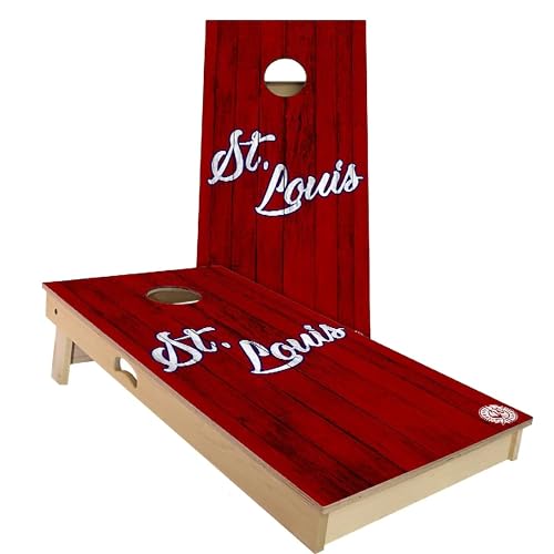 St. Louis Vintage City Themed Baseball Cornhole Board Set - Backyard (24