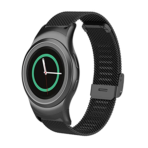 Gheper Metal Band Compatible with Samsung Gear S2 Mesh Woven Stainless Steel Wristbands Replacement Strap for Gear S2 Sport Smart Watch SM-R720/R730, Not for S2 Classic R732