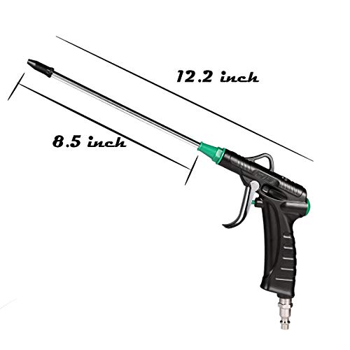 Valianto Air Blow Gun With 4.8”,8.5” Extended Nozzle And Large Flow Vacuum Nozzle, High Flow Air Nozzle Blower Gun Kit For Compressor, Clean Handy Tool,Industrial Air Blow Gun,Quick Connect #TOP1