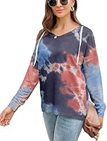 PCEAIIH Women's Casual Hoodies V Neck Long Sleeve Lightweight Pullover Tops Loose Sweatshirts