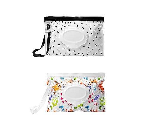 YiXuTag Sac à lingettes mouillées,2pcs Pochettes de Lingettes Humides,Sac à Lingettes Mouillées Portable, Distributeur Pochette Boîte de Rangement de Lingettes Humides Réutilisable pour Bébé Lingettes