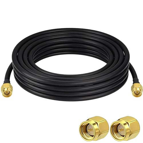 Flomiara SMA WiFi Antenna Extension Coaxial Cable, SMA Male to SMA Male Coaxial Cable 50Ω Low Loss RG58 Antenna Extension Lead for WiFi Router GPS Ham Radio 4G/5G Signal Booster (3M)