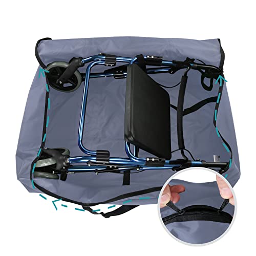 Travel Bag For Rollator Walker - For Folding Walkers Compact Wheelchair Transport Chair Folding Walker Bag Portable Extra - Large Carry Bag Walker Storage Bag Nylon Walker Bag Grey #TOP3