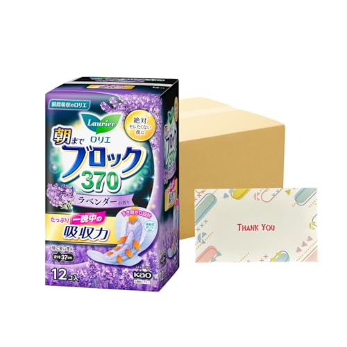 花王 ロリエ 朝までブロック 370 ラベンダー 12コ入 12個セット 生理用品 +Kunutonnオリジナルロゴ入りeおまけ付