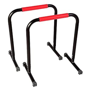 MAXSTRENGTH Multifunctional Dip Station Heavy Duty Dip Stands Fitness Bar with Connector Dip bar Station Stabilizer Parallette Push Up Stand Workout Equalizer for Calisthenics