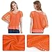 WILDPARTY Women Casual Sexy 80s Costumes Fishnet Neon Off Shoulder T-Shirt Two Pieces (Orange-L)