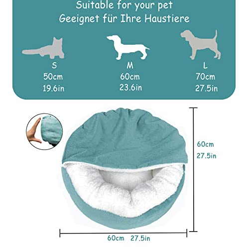 Peswety Cuddle Dog Bed Cat Bed Donut Small Pet Medium Cover Washable Clearance Snuggler Soft Plush Attached Blanket… - Image 6