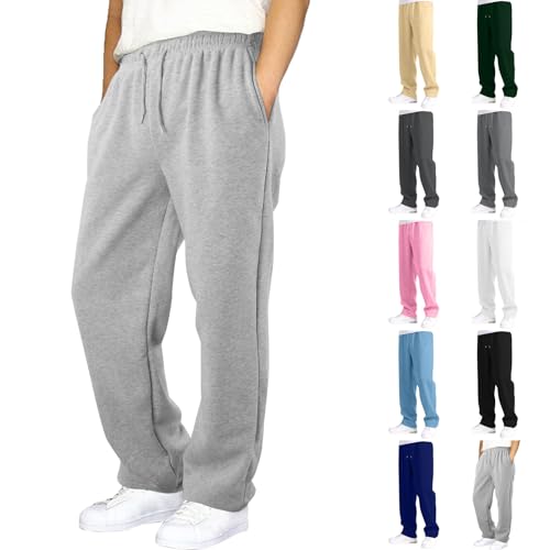 Jogging Homme Pantalon Baggy Large - Jogging Cargo Ample Homme avec Poche, Taille Élastique et Coupe Droite - Pantalon de Sport, Training ou Travail Décontracté -...
