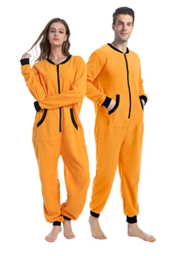 dressfan Unisex Pajamas Onesie Jumpsuit Loungewear Thermal Zipper Non-Footed,Women&Men…