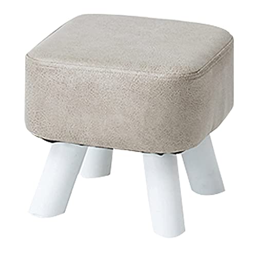 GUIXAN Reposapiés de Tela Taburete Bajo Sala de Estar Mesa de Centro Taburete Sofá Taburete Taburete pequeño con 4 Patas de Madera Maciza atrevidas, Gris, 26,5 cm