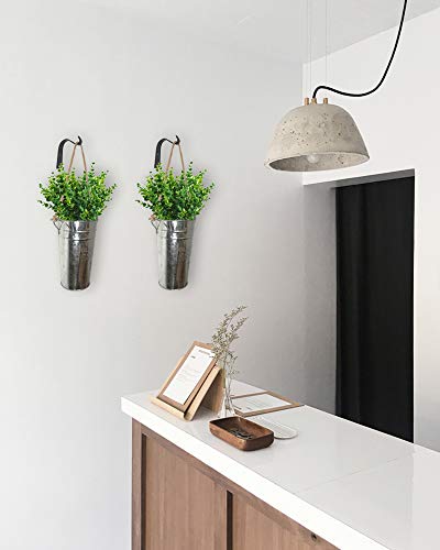 Lesen Galvanized Metal Wall Planter, Farmhouse Rustic Wall Decor Hanging Country Home Wall Vase For Flower Or Plants Indoor Or Outdoor,Set Of 2 #TOP4