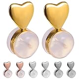 STOBAZA 8 Cierres de Pendientes de Silicona en Forma de Corazón 8 Accesorios para Pendientes Oro Plata Rosa Acero 2 Unidades Cada Uno Cierres Seguros y Cómodos para Uso en