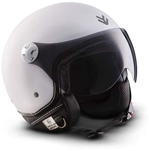 ARMOR Helmets AV-84 Casco Moto Demi Jet, Blanco/Mate Blanco, XXL (63-6