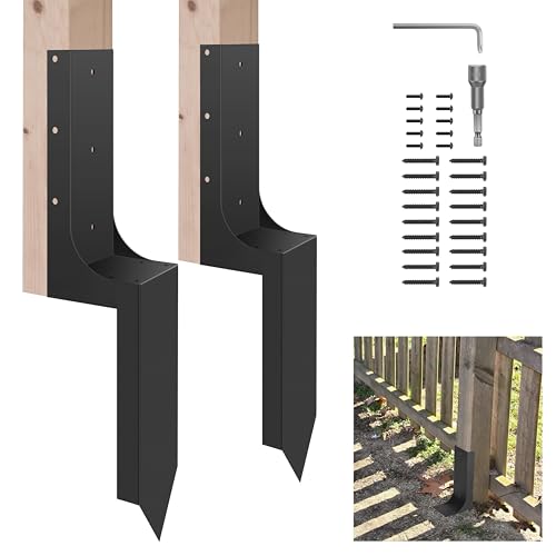 Heavy Duty Steel Fence Post Repair Stakes (2 Pack)