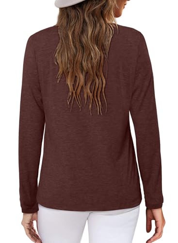 ONLYSHE Women's Casual Striped Long Sleeve Tops Crew Neck Knit Basic Loose Fit T Shirts Fall Fashion Tunic Outfits