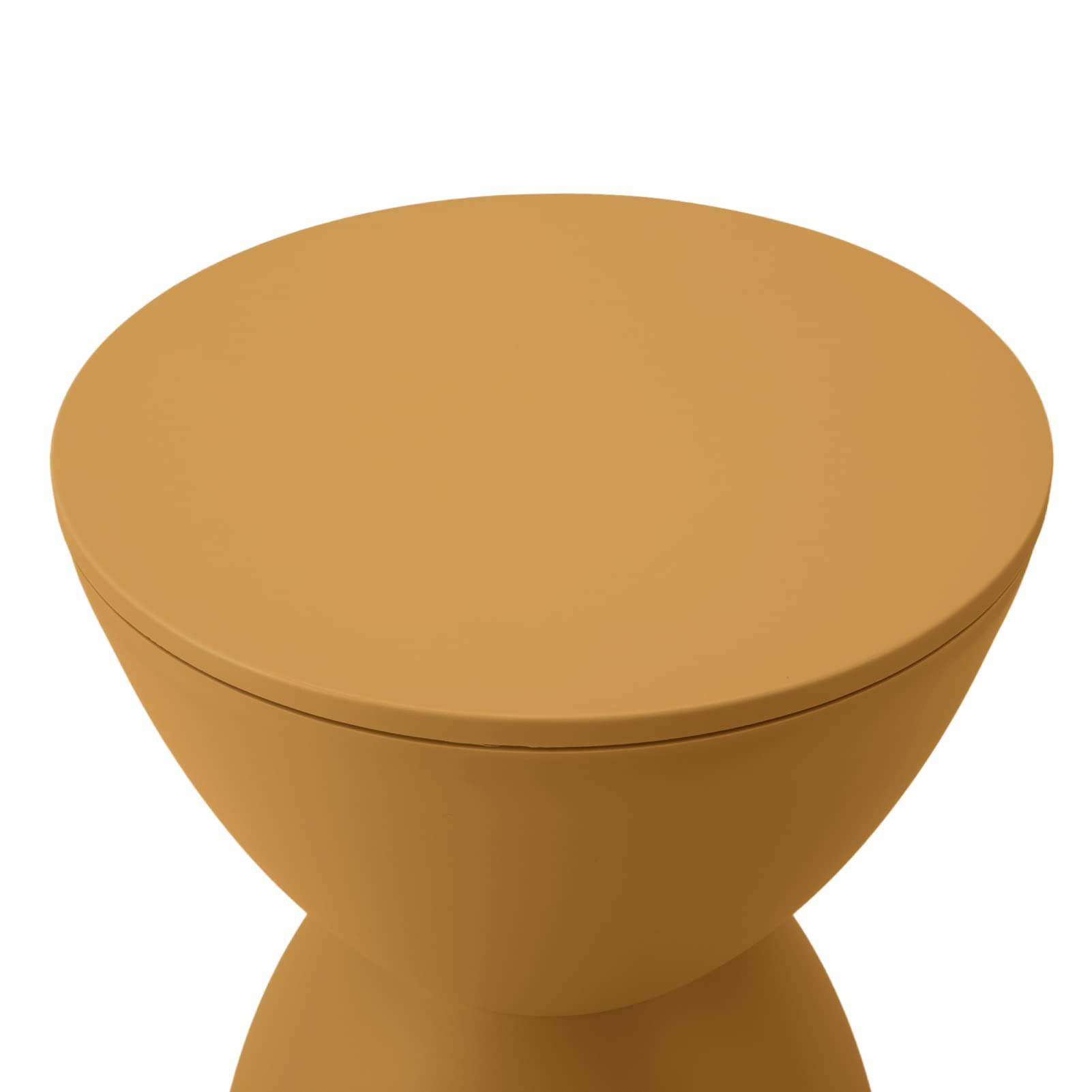 Sgabello a clessidra, tavolino rotondo per la casa, tavolo a clessidra in plastica per il camerino del bagno di casa (Curcuma)