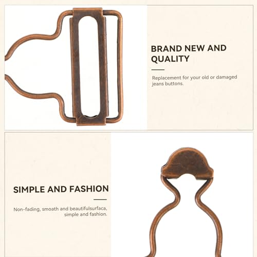 salbsever 2 Pairs Overall Buckles Replacement Metal Suspender Clips with Rectangle Buckle Overall Braces Buckles DIY Button No-Sew Accessories Adjustable for Overall Bib Pants Trousers Jeans Jacket - Thumbnail 4