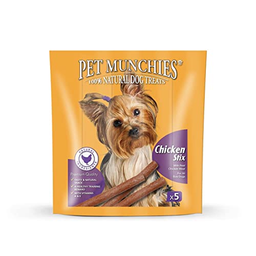 Pet Munchies Chicken Stix Dog Treats, Healthy Training Treats Made With Natural Ingredients 50g, Pack of 10 (50 Chews)