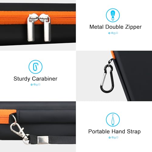 Image of Lacdo Hard Drive Carrying Case for LaCie Rugged Mini /Rugged External Hard Drive Portable HDD 1TB 2TB 4TB 5TB USB 3.0 2.0 Hard EVA Shockproof Protective Storage Holder Travel Bag, Black+Orange