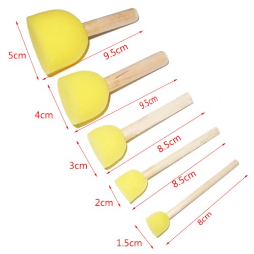 Pincel Batedor De Espuma Cabo Madeira e Plastico