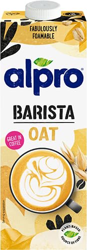 Alpro Barista Oat Drink - Plant-Based Long Life Dairy Free & Lactose Free - Great for Coffee Foam - 1L (Pack of 8)