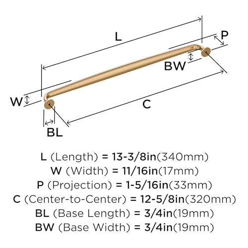 Amerock Renown 12-5/8 inch (320 mm) Center to Center Champagne Bronze Cabinet Pull, BP36989CZ by Amerock - Image 4