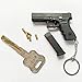 TIMQUA Mini Tiny Gun Keychain Accessories with Bullets Model, Tactical Pistol Shape Cool Pendant Gift for Men