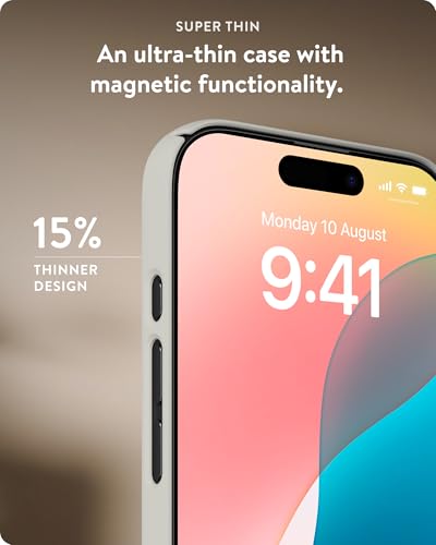 Coque mince iPhone 16 Pro Max Mous magnétique couleur sable de qualité