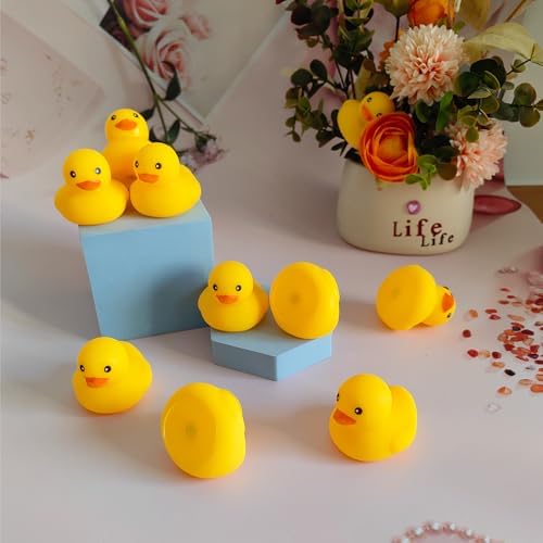 10Pcs No Hole Yellow Rubber Ducks Bath Duck Toys for Toddlers Boys Girls,Mold Free Yellow Ducky in Bulk Mini Ducks Baby Shower Duck Decorations Party Favors — 사진 3