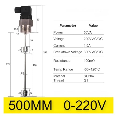 Flotteur de niveau en acier inoxydable 500mm G1 pour réservoirs industriels