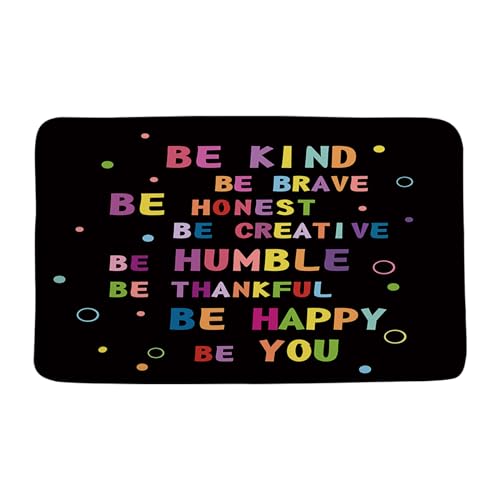 Colorful Cartoon Rainbow Bath Mat with Letters