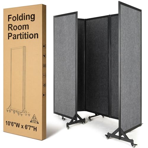Strongbird Room Partition,Folding Privacy Divider,Office Partition Dividers,Office Dividers Wall, 10'6"W