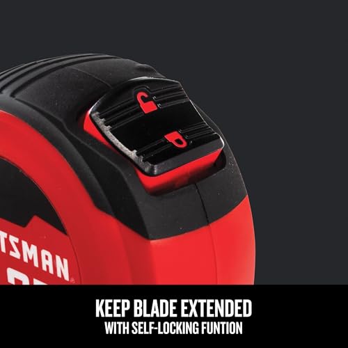 Image of CRAFTSMAN 25-Ft Tape Measure with Fraction Markings, Retractable, Self-Locking Blade (CMHT37225)