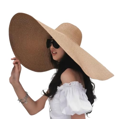 Chapeau de soleil d’été pour femmes grand chapeau de paille pliable plage Panama