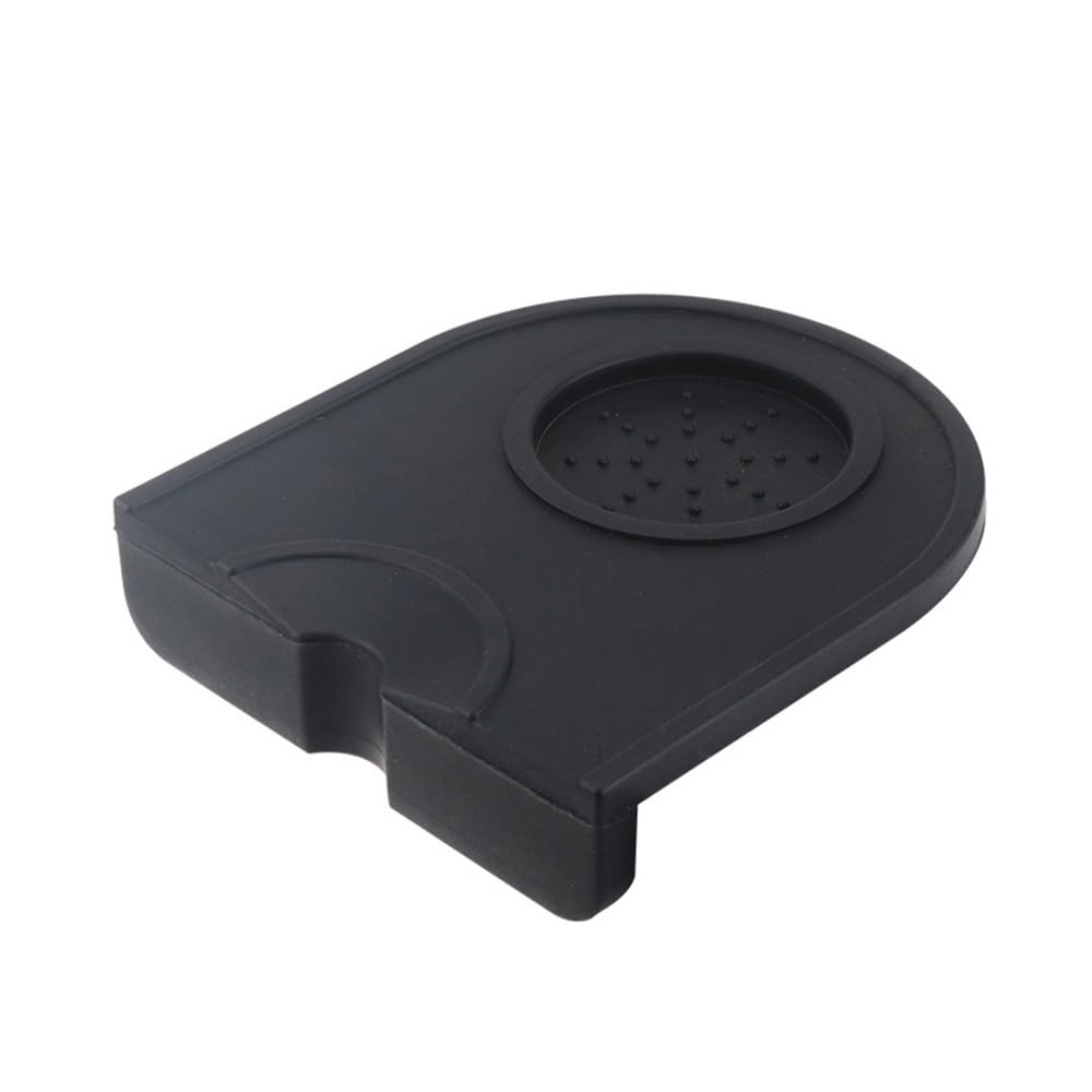 Silicone Coffee Tamper Mat, Small Espresso Tamping Mat with Corner Edge Tamp Support Station, Anti Slip Coffee Mat for Home Kitchen Cafe (14 x 12.7cm)