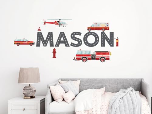 Vinilo Decorativo Personalizado Camión de Bomberos miniatura 4