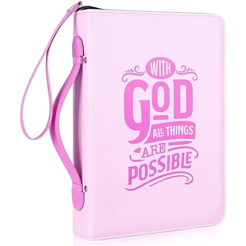 Bible Cover Case for Women Girls PU Leather Bible Bag Bible Carrying Cases for Bible Study Supplies with Detachable Wrist Strap Cover