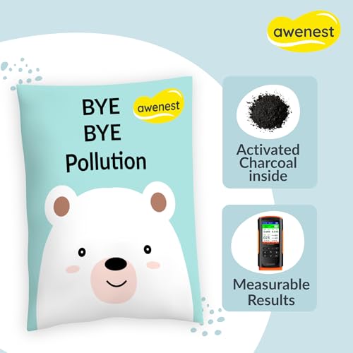 Image of Awenest Bye Bye Pollution Air Purifying Bag | Activated Charcoal Deodorizer for Car, Baby Room, Wardrobe & Home | Removes Pollutants, Allergens, Humidity, Bad Odour | Premium, Odourless & Long-Lasting
