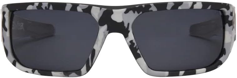 I-SEA Men's Greyson Fletcher Polarized Sunglasses - Mens Sunglasses with Scratch-Resistant & Hydrophobic-Coated Lenses, Trendy Sunglasses with TR90 Frame - Camo Frame, Smoke Polarized Lens