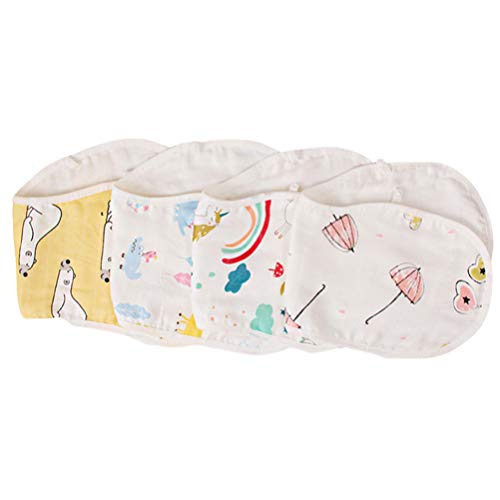 NUOBESTY Conjunto de Toalhas de AlgodÃ£o 4 PeÃ§as de BebÃª Toalhas Macias Babadores de Bandana de Be