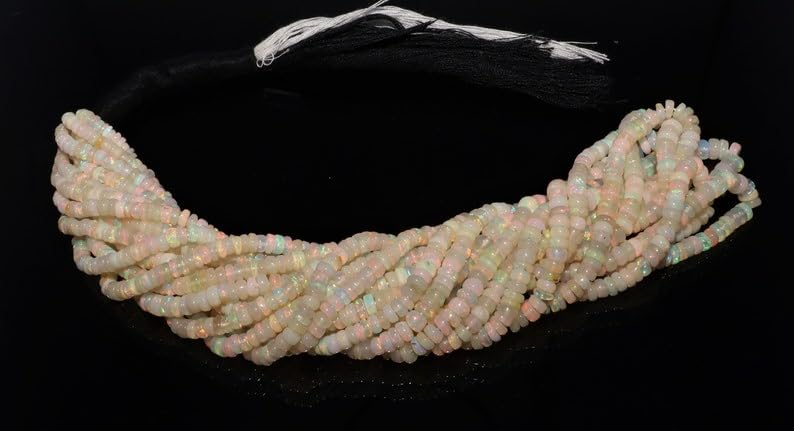 Opale éthiopienne naturelle de prestige en perles de 4mm pour colliers haut de gamme