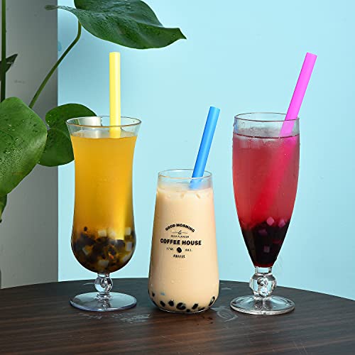 Alink 100 Extra Large Plastic Bubble Tea Smoothie Straws, 1/2" Wide X 8 1/2" Long Wide Boba Straws #TOP3