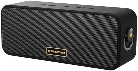 Monster S180 Bluetooth Speaker, Portable Speaker with 40W Stereo Sound, 28H Playtime, Bluetooth 6.0, Support AUX, TF, Wireless Stereo Pairing, IPX6 Waterproof Speaker for Home, Outdoor, Travel