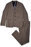 Cole Haan Men's Slim Fit Suit, Tan Plaid, 40L